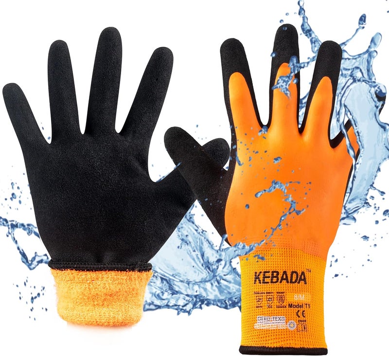Kebada T1 Waterproof Winter Work Gloves for Men and Women,Insulated Work Gloves for Men Cold Weather,Warm Freezer Gloves XL - Image 1